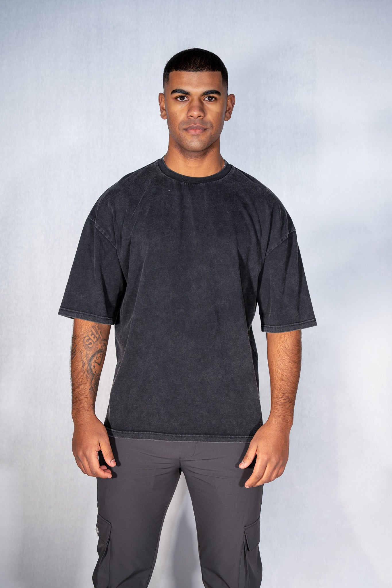 Over-sized Dye Garment Tee Black