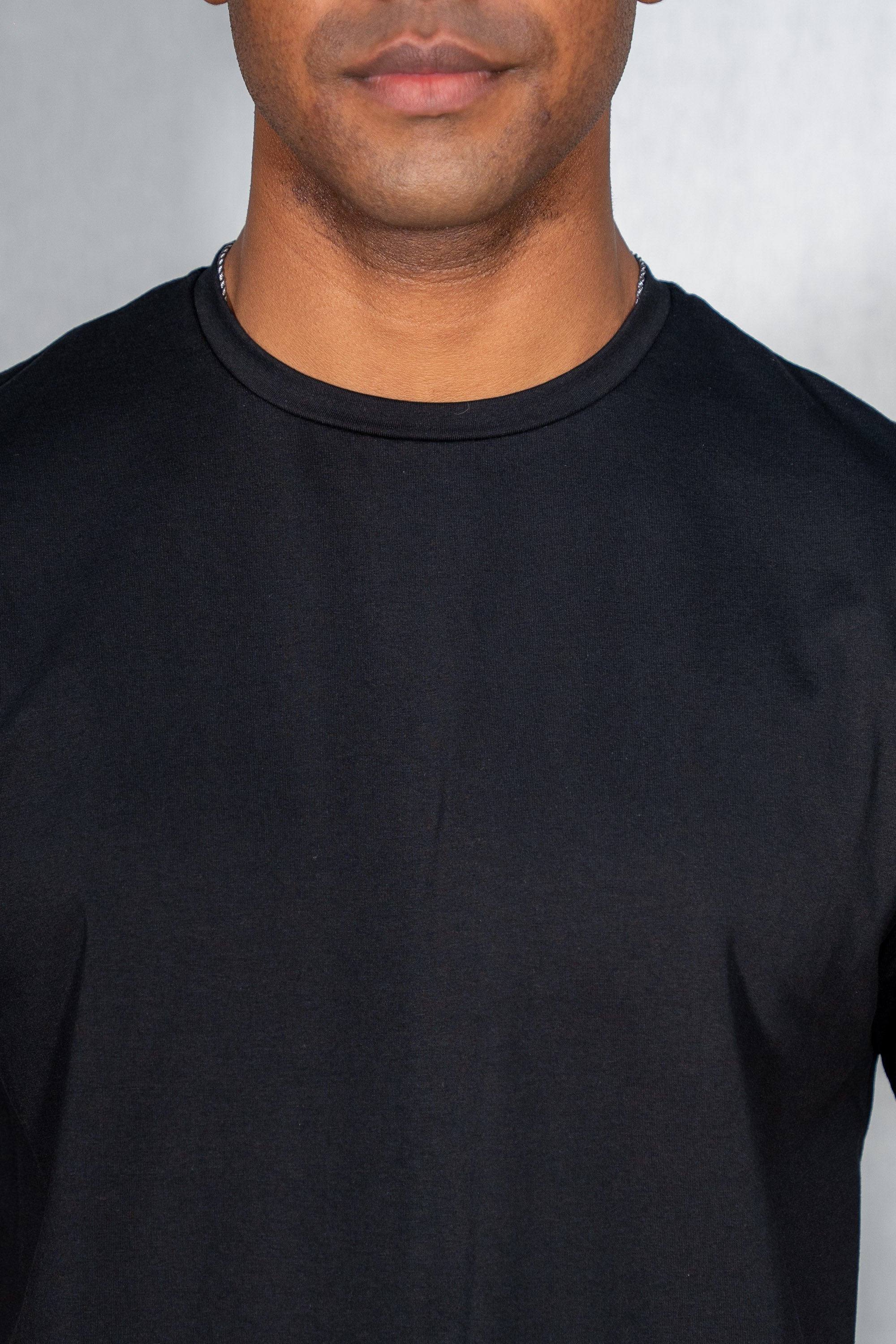 Mercercised Cotton T-Shirt In Black