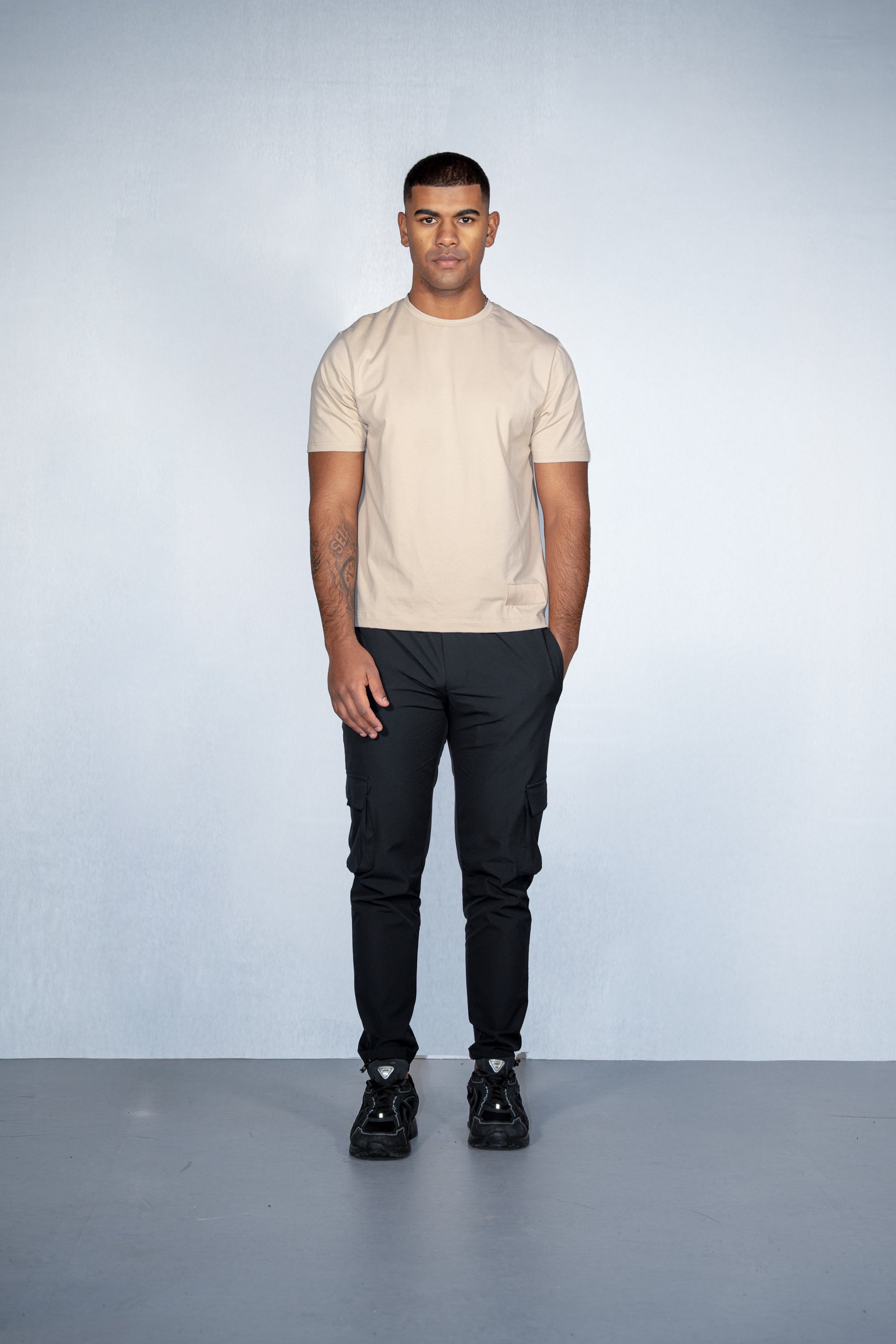 Mercercised Cotton T-Shirt In Sand