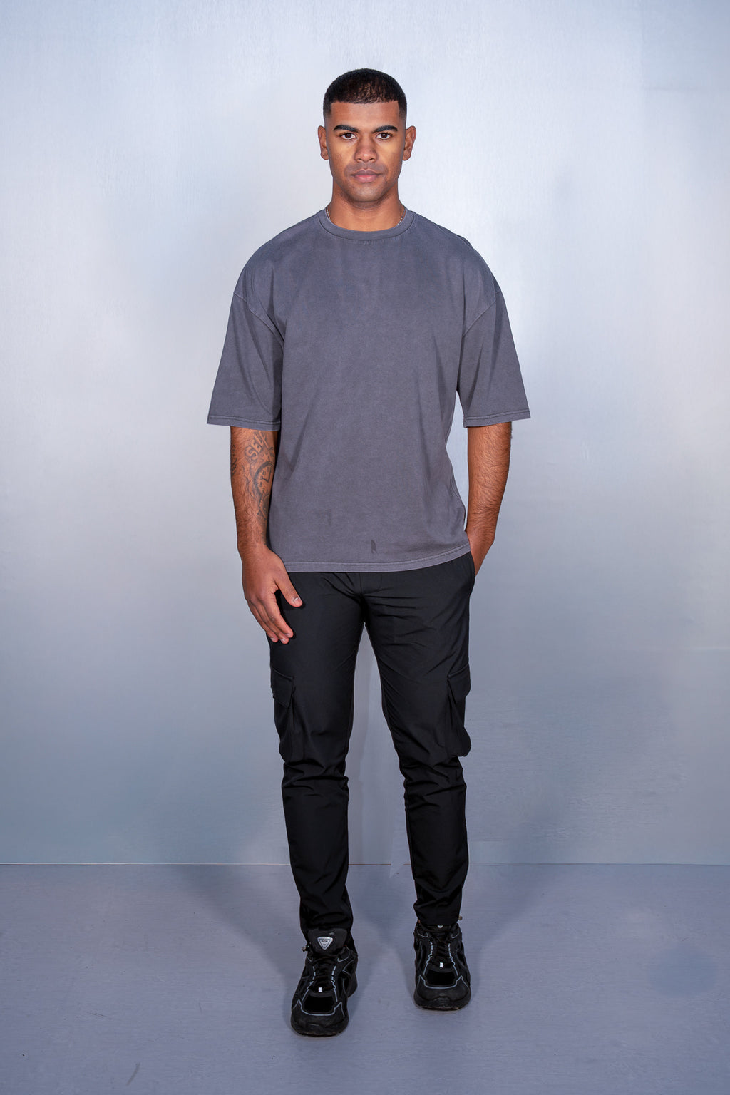 Over-sized Dye Garment Tee Grey