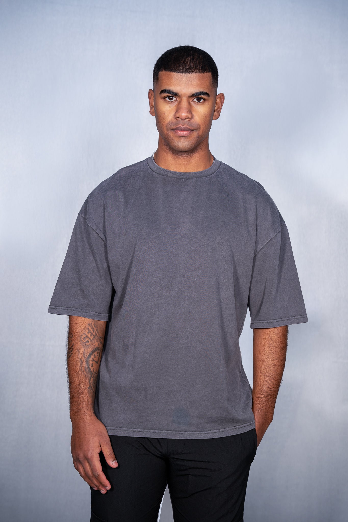 Over-sized Dye Garment Tee Grey