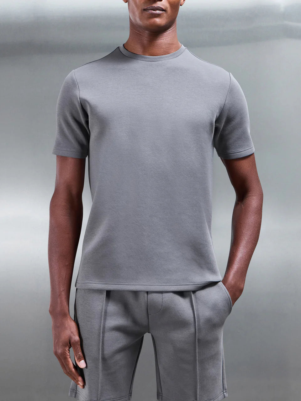 Mercercised Cotton T-Shirt In Grey